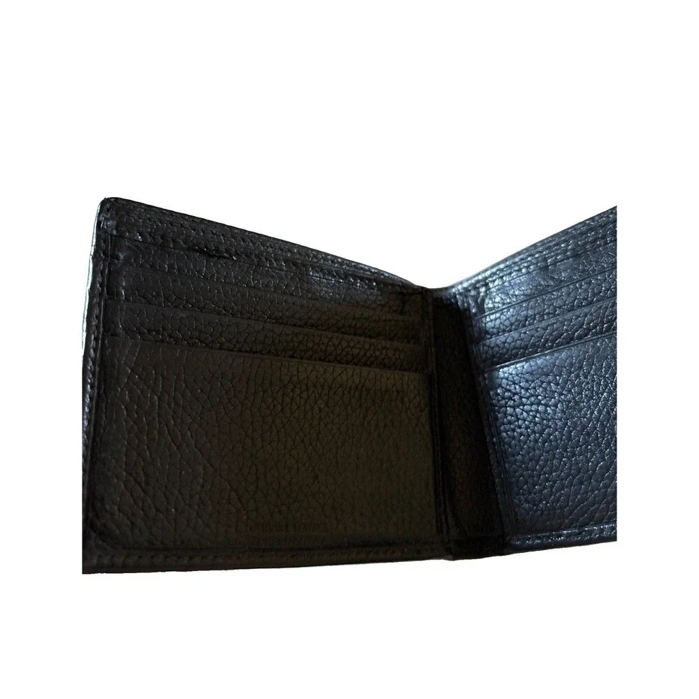 VTG BURBERRY Burberrys BI-FOLD LEATHER WALLET BLACK  Pre 1990s Nova Check Lining
